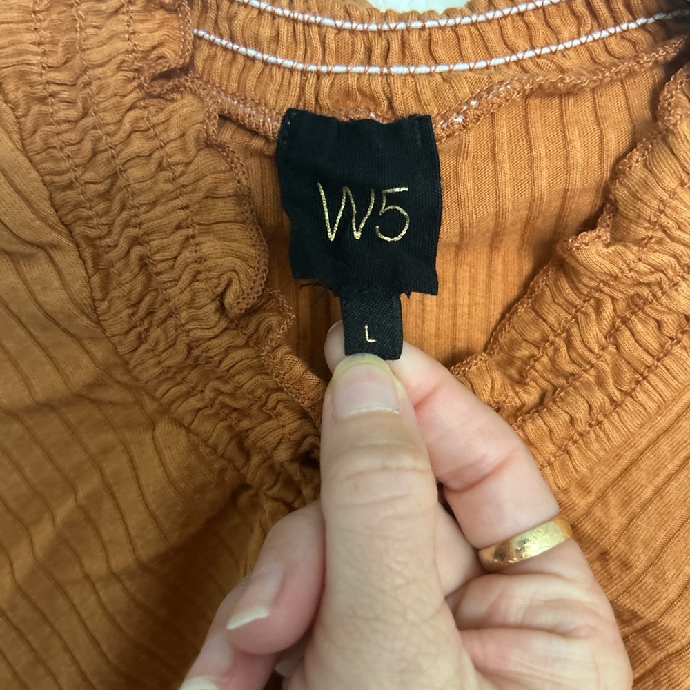 W5 Terracotta Sleeveless Blouse with Tie-Front - Picture 3 of 5